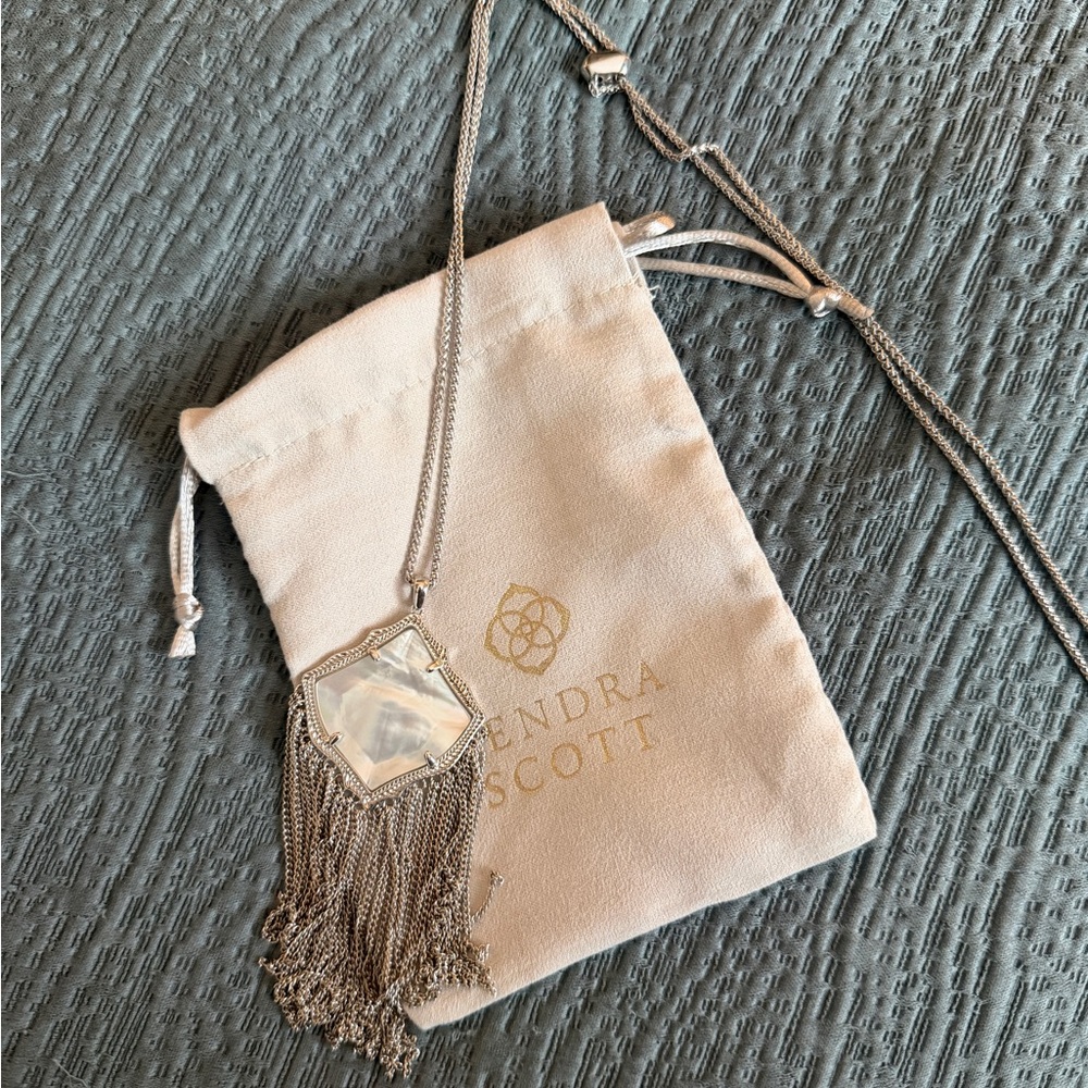 Kendra Scott Adjustable Length Silver Fringe Neck… - image 4